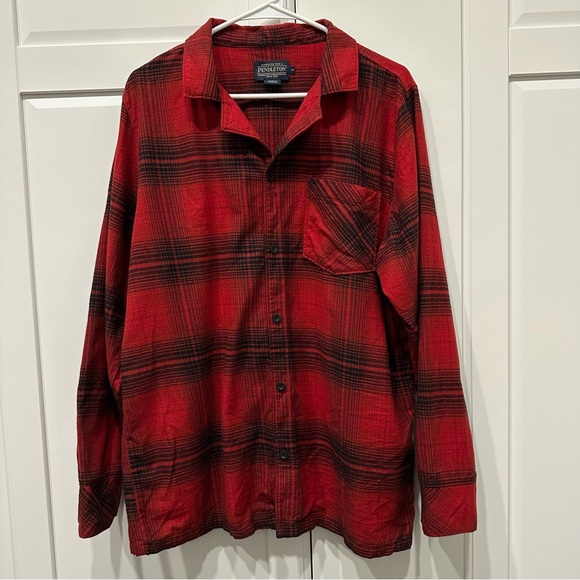 Pendleton Red Plaid Button-Up Shirt, men,medium - Picture 1 of 6